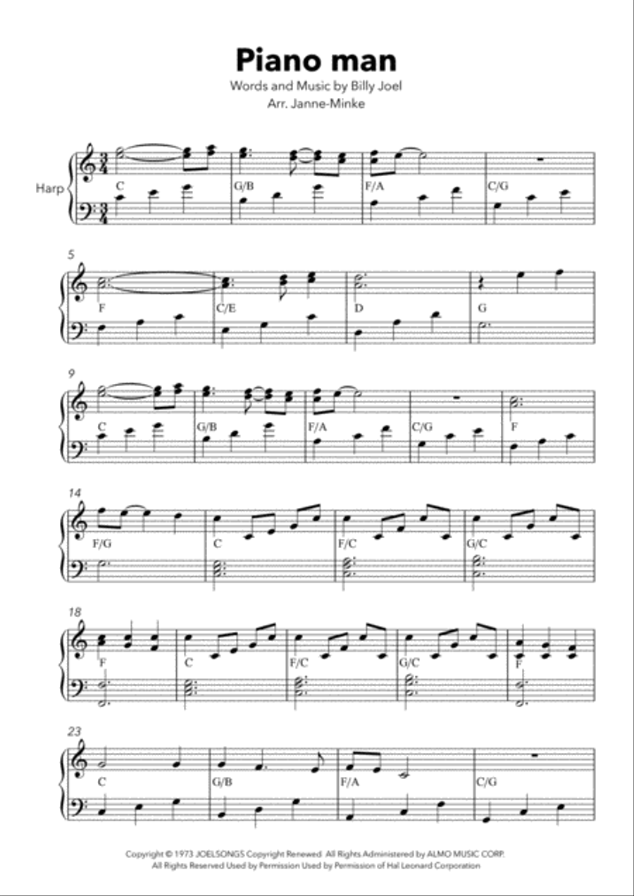 Piano Man Harp scores gallery preview page 2