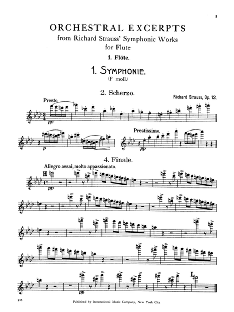 Orchestral Excerpts for Flute Solo