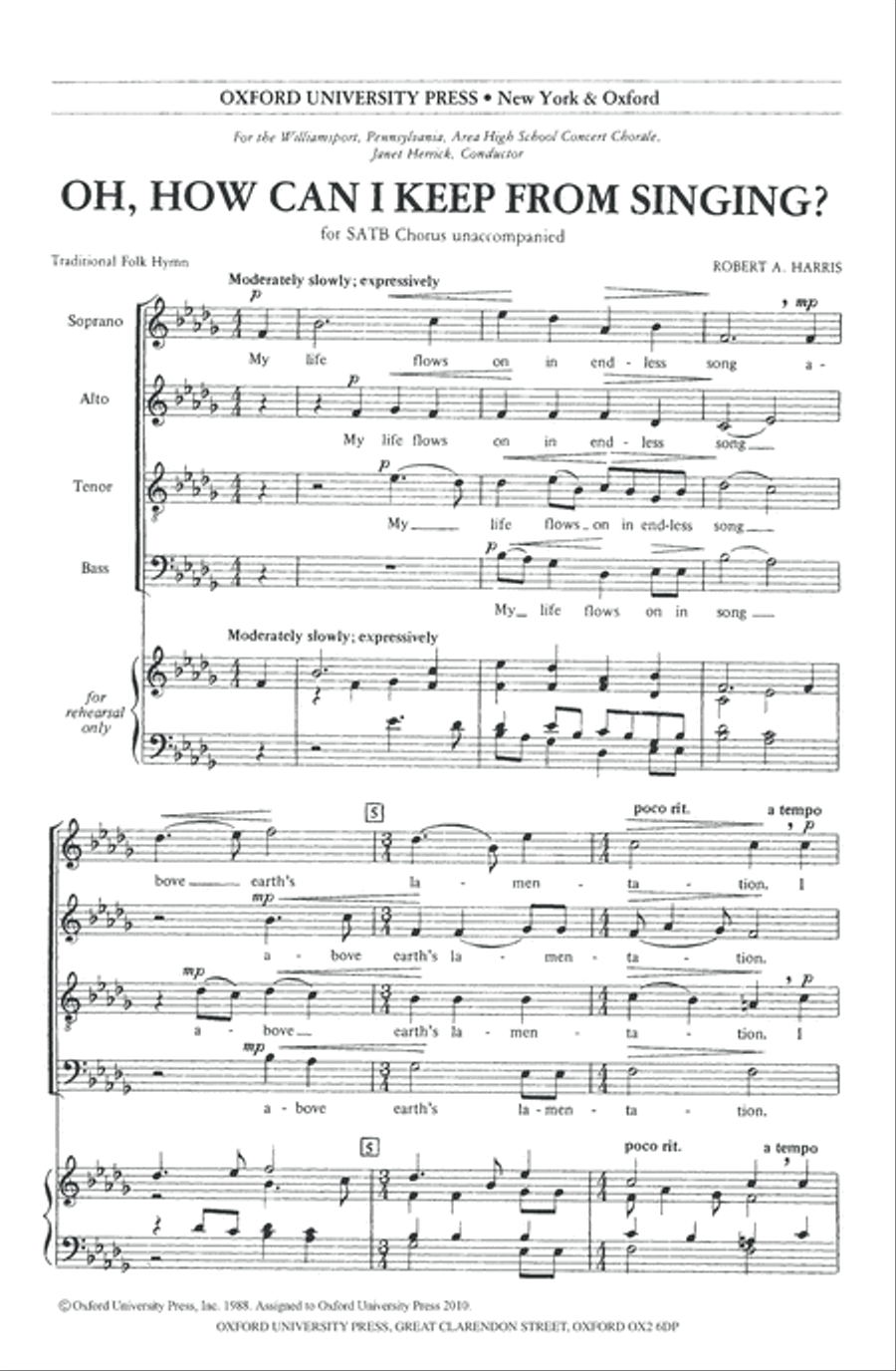 Oh, how can I keep from singing? 4-Part scores gallery preview page 2