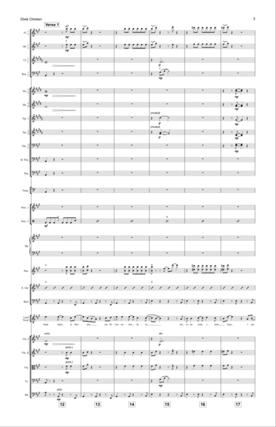 Dixie Chicken Dixie Chicken Full Orchestra scores gallery preview page 3