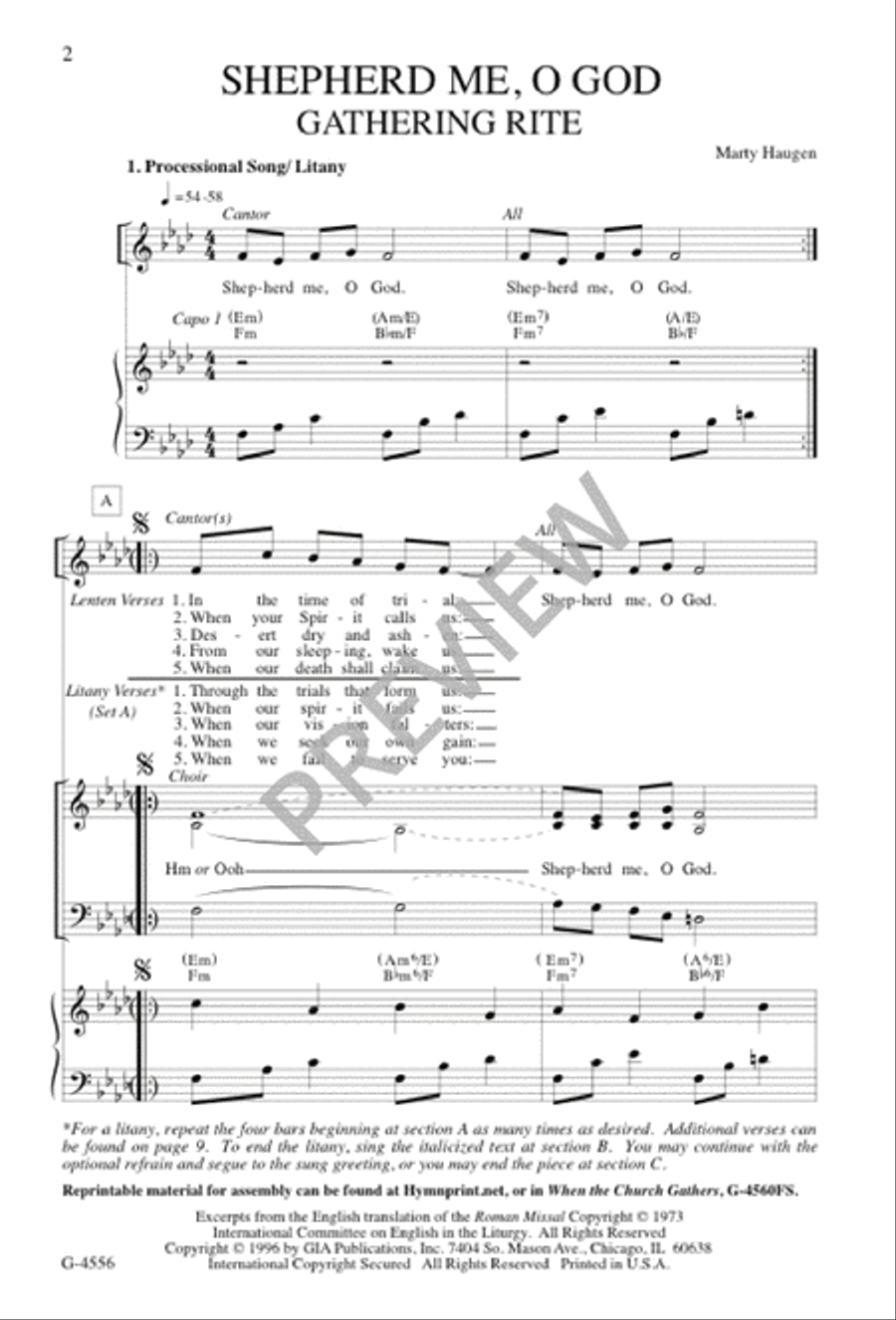 Shepherd Me, O God Shepherd Me, O God 4-Part scores gallery preview page 2