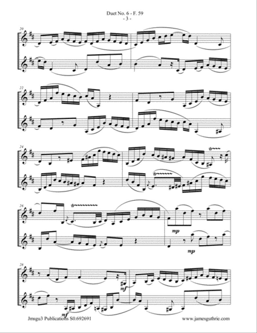 WF Bach: Duet No. 6 for Baritone Horn Duo Brass Duet scores gallery preview page 3