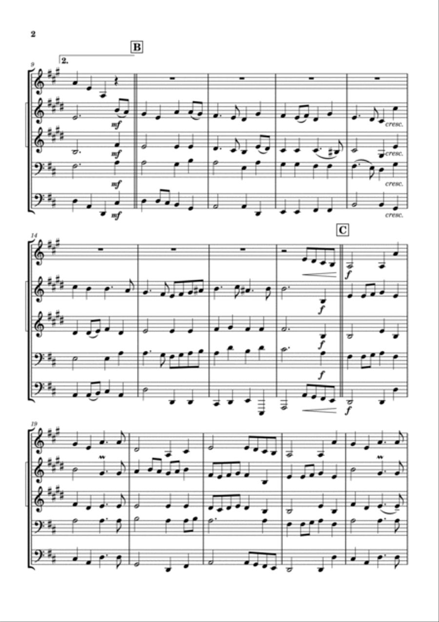 Prelude (from 'Te Deum') - EUROVISION SONG CONTEST THEME Brass Quintet scores gallery preview page 2