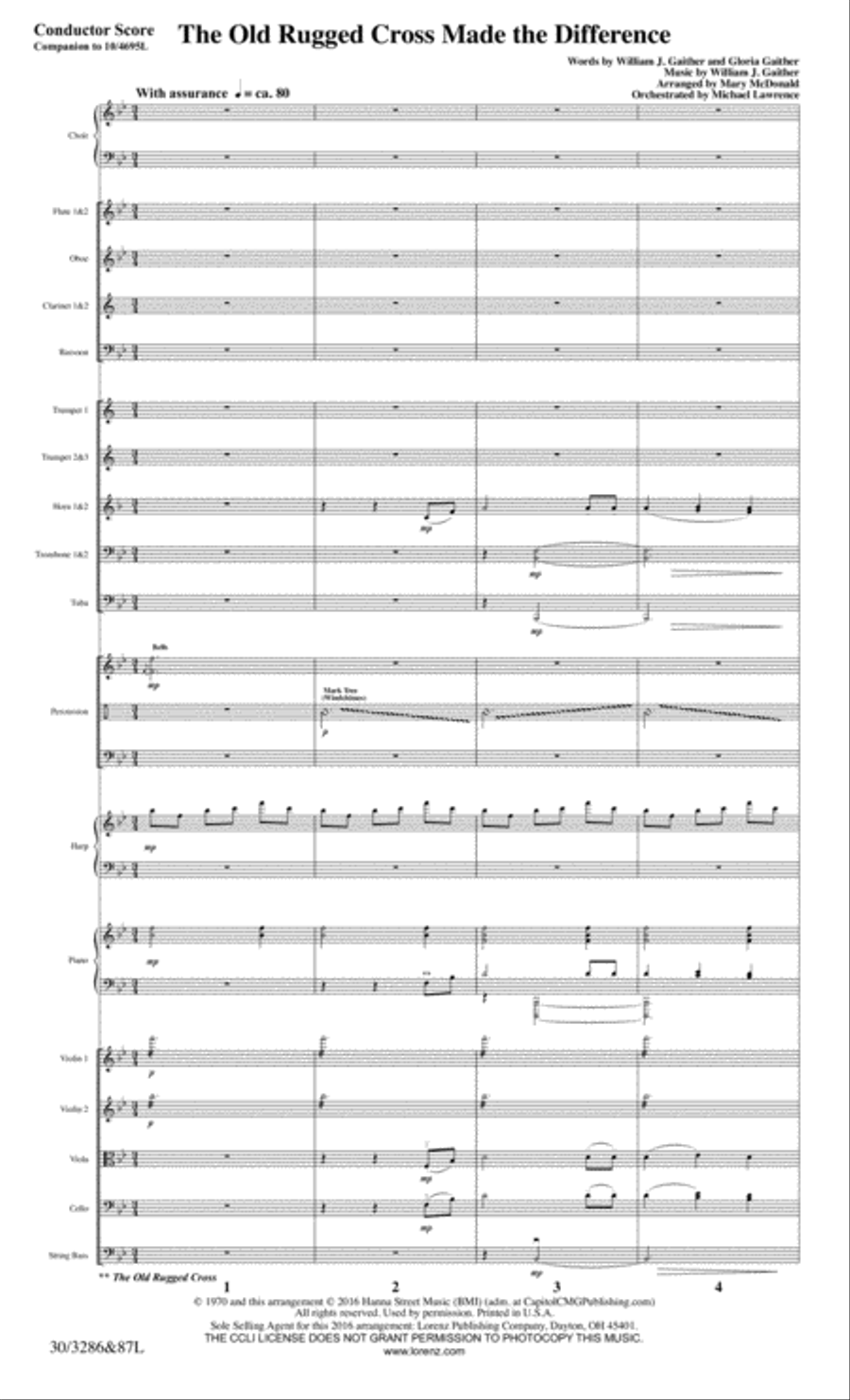 The Old Rugged Cross Made the Difference - Orchestral Score and Parts Choir scores gallery preview page 4