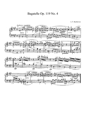 Beethoven Bagatelle Op. 119 No. 4 in A Major