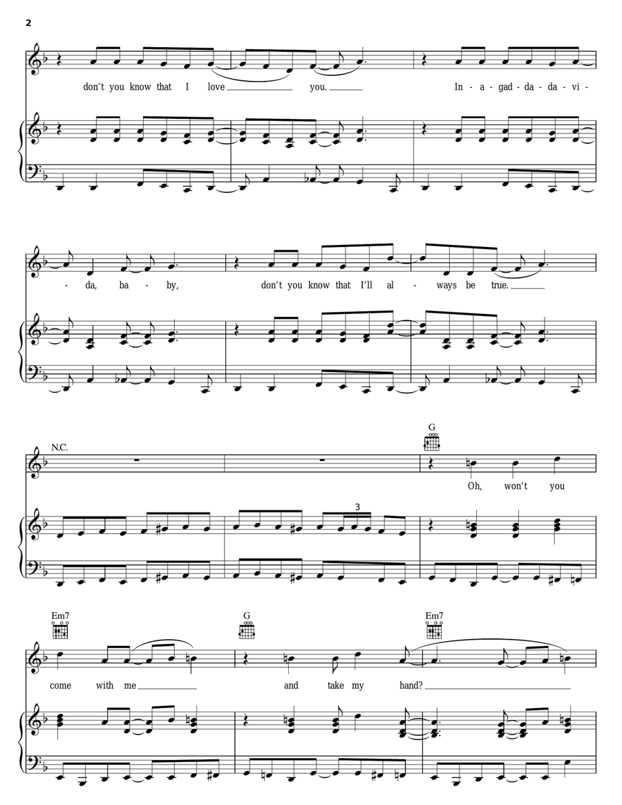 In-A-Gadda-Da-Vida Piano, Vocal, Guitar scores gallery preview page 2