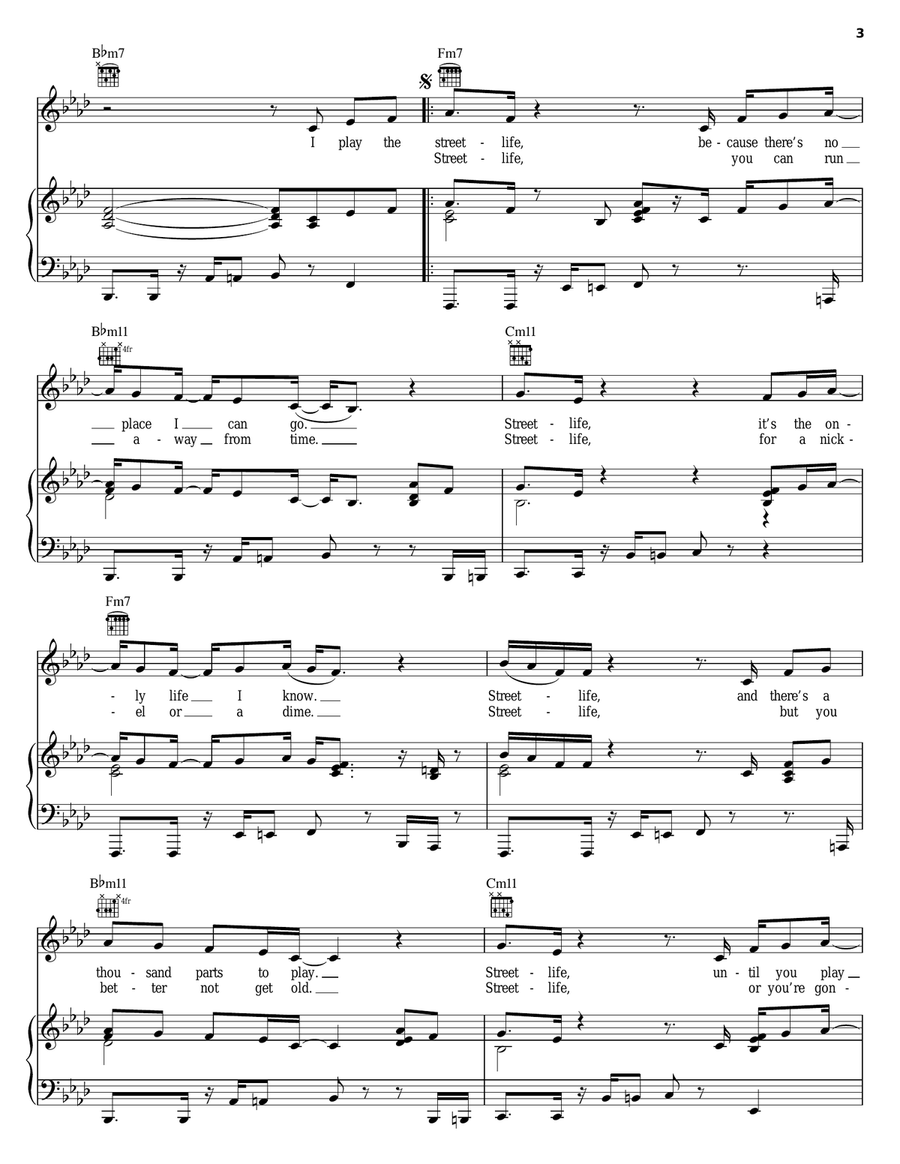 Street Life Street Life Piano, Vocal, Guitar scores gallery preview page 3