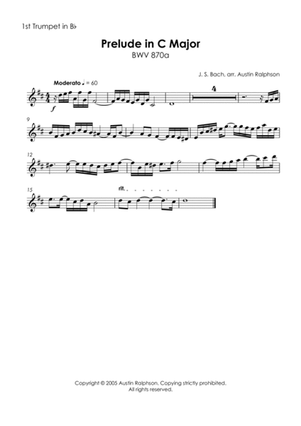 Prelude in C major, BWV 870a - brass quintet image number null
