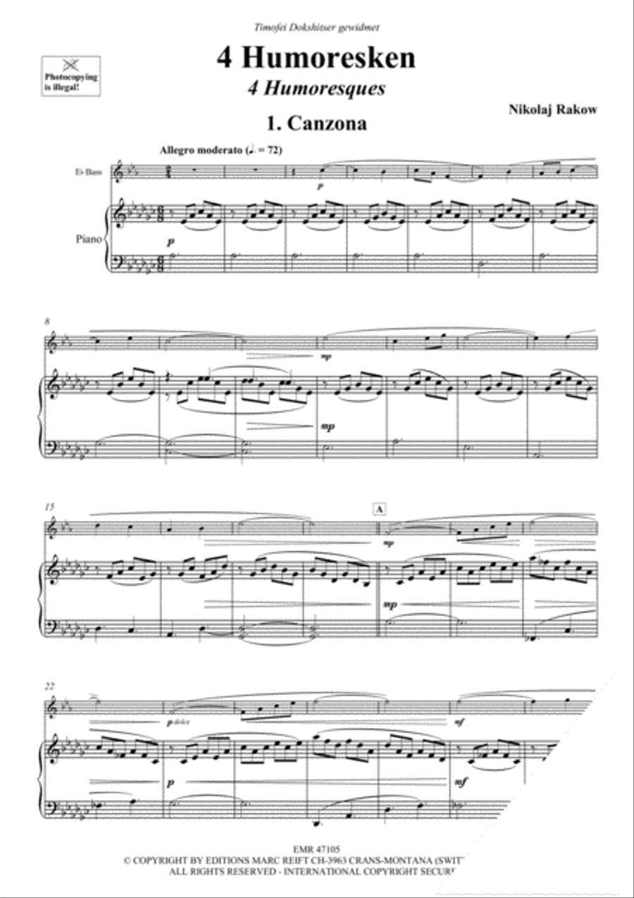 4 Humoresken Voice Solo scores gallery preview page 3