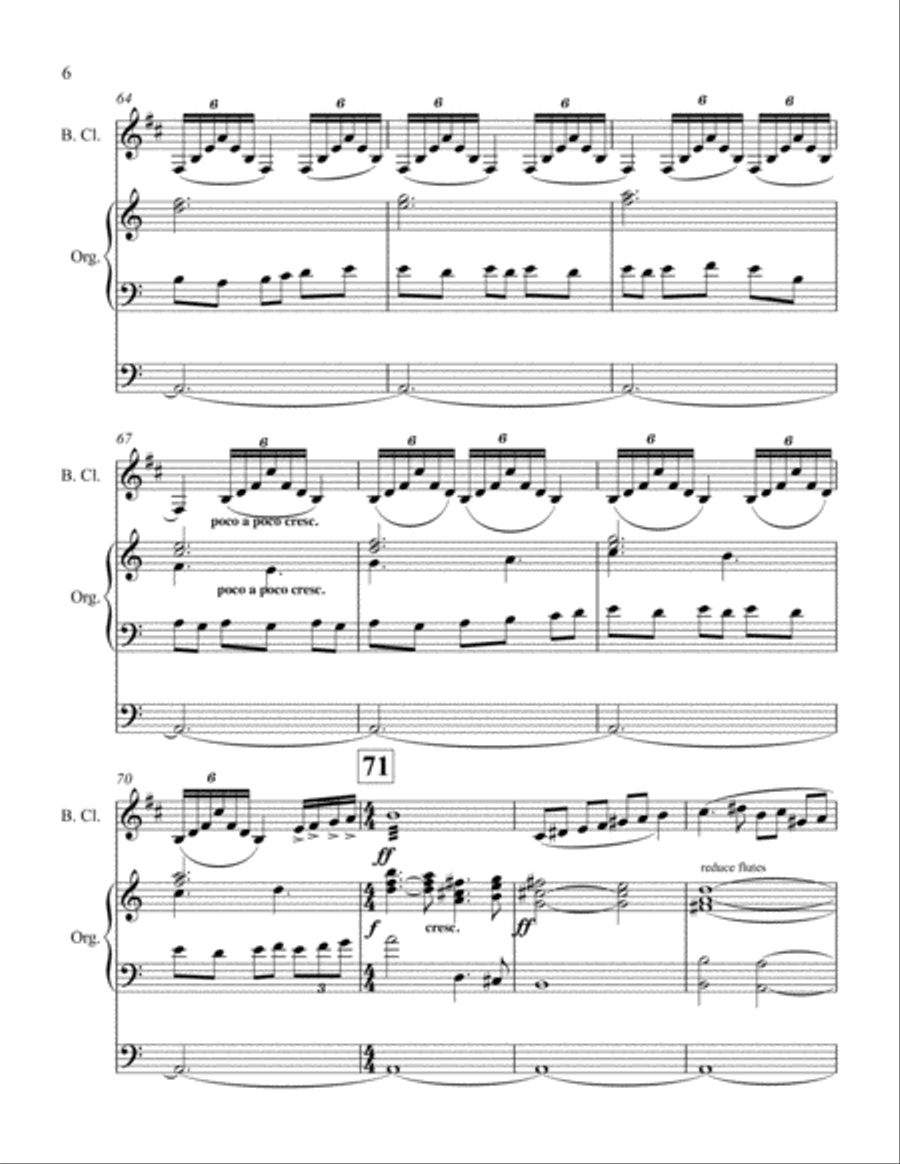 Affirmations for Bass Clarinet and Organ Woodwind Duet scores gallery preview page 6