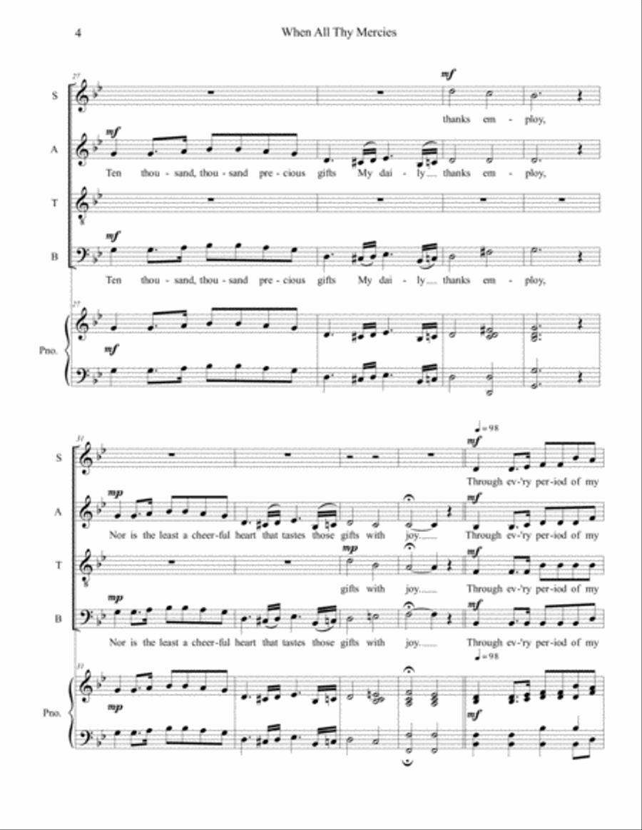 When All Thy Mercies When All Thy Mercies 4-Part scores gallery preview page 4