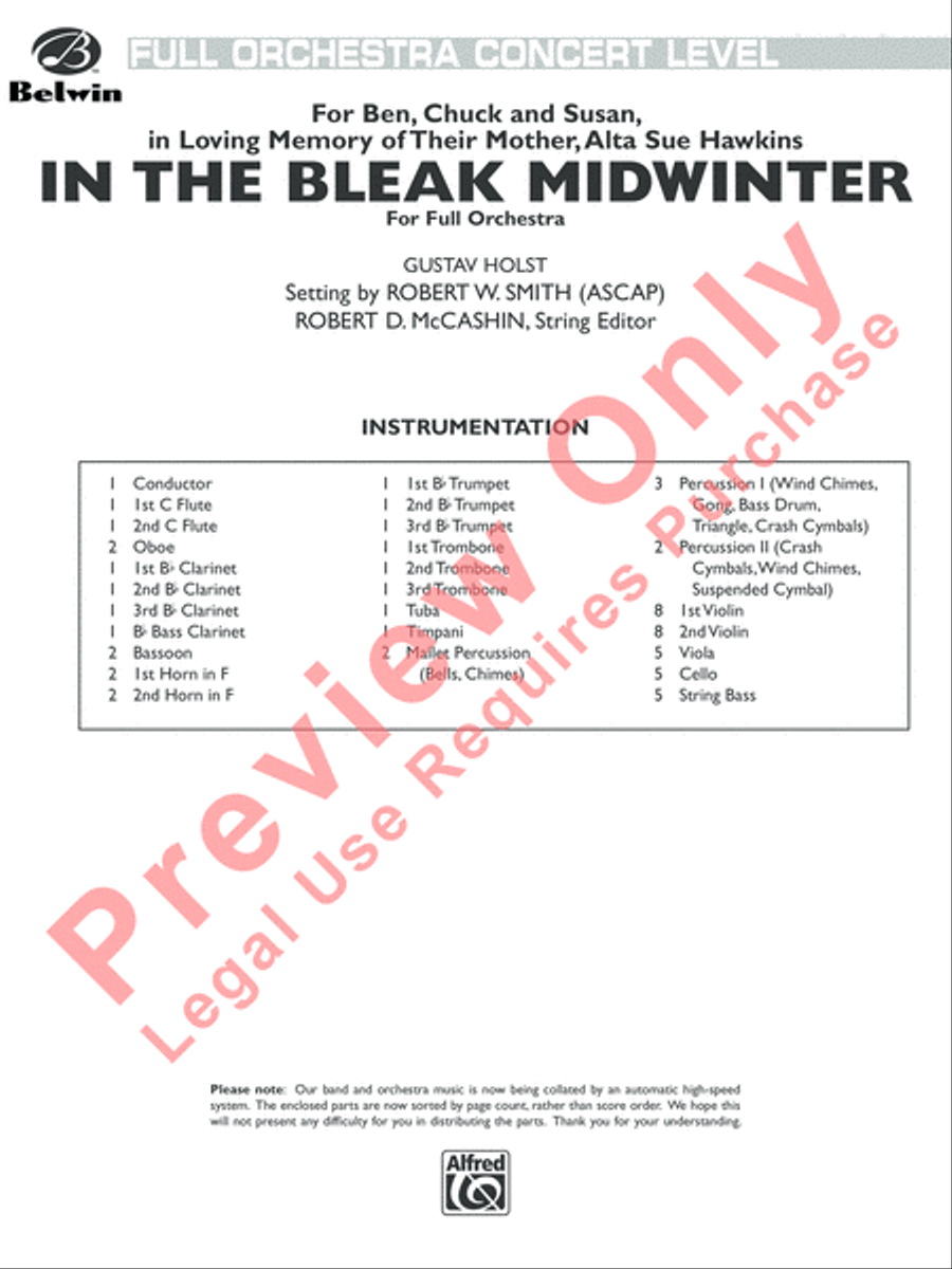 In the Bleak Midwinter Full Orchestra scores gallery preview page 2
