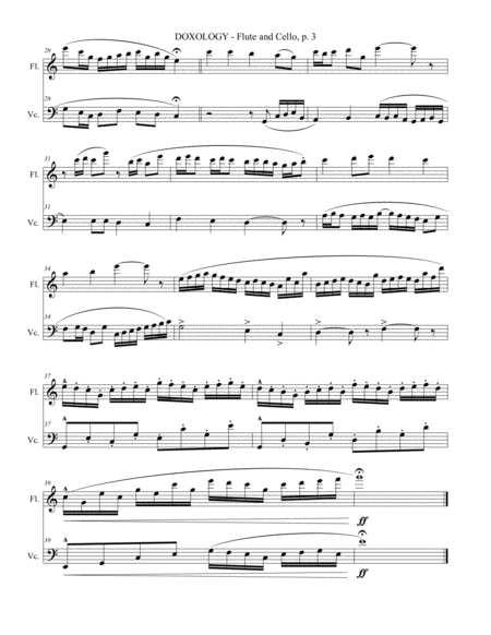 DOXOLOGY (2 Part Invention for Flute and Cello - Score/Parts included) image number null