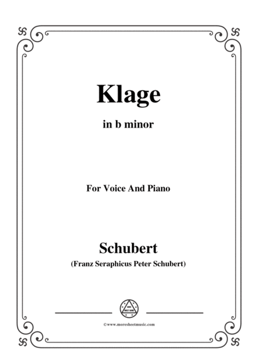 Schubert-Klage,in b minor,for Voice&Piano image number null
