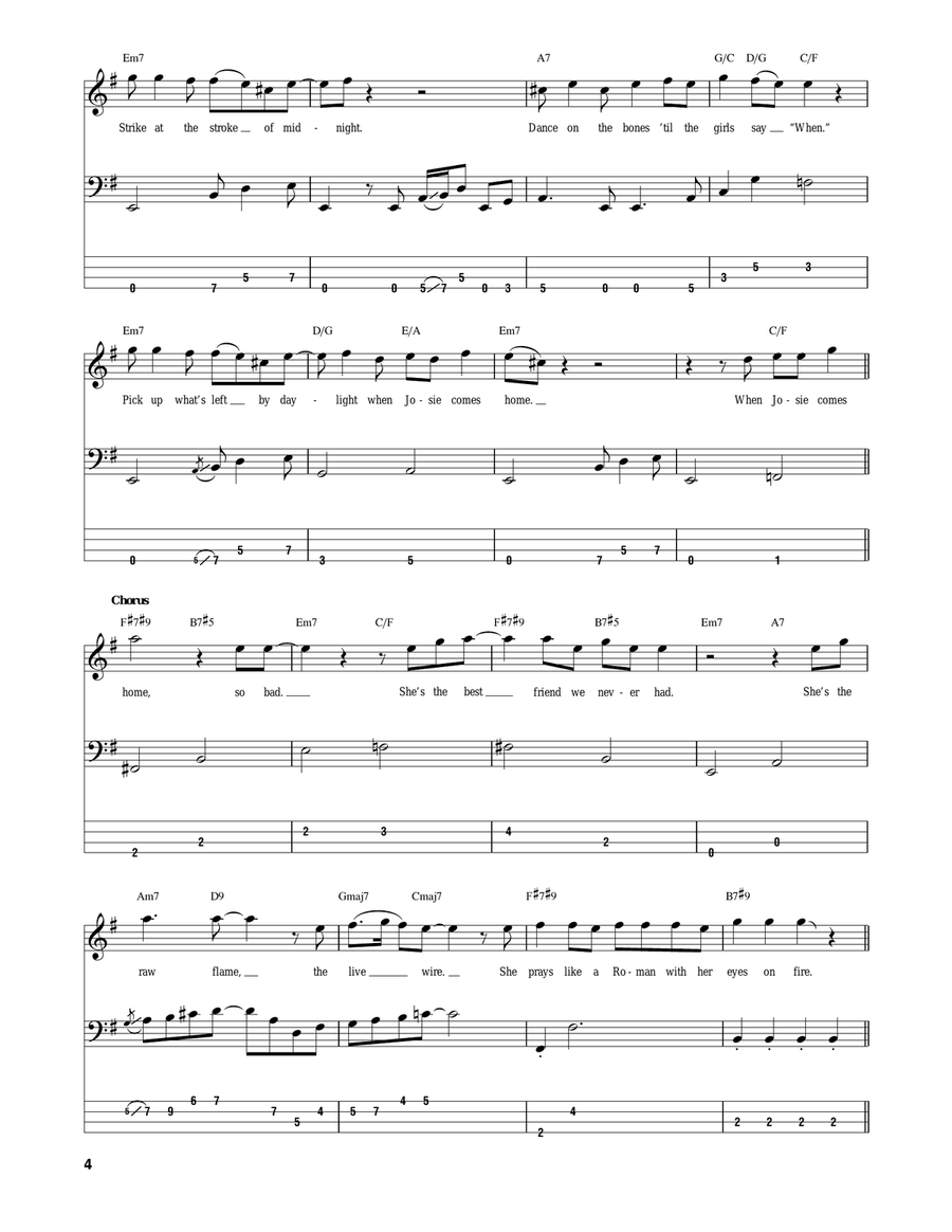 Josie Guitar Tablature scores gallery preview page 4