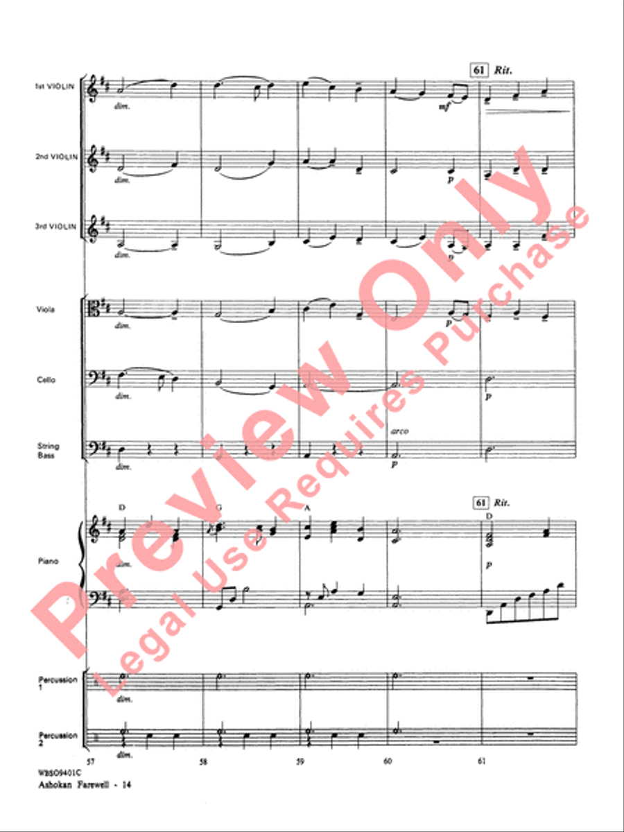 Ashokan Farewell String Orchestra scores gallery preview page 15