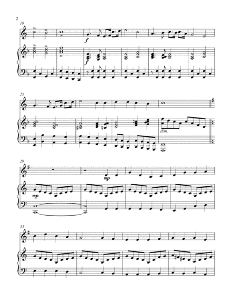 Battle Hymn of the Republic (treble F instrument solo) Horn scores gallery preview page 3