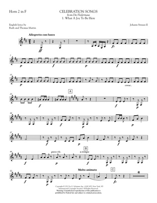 Celebration Songs (from Die Fledermaus) - Horn 2 in F