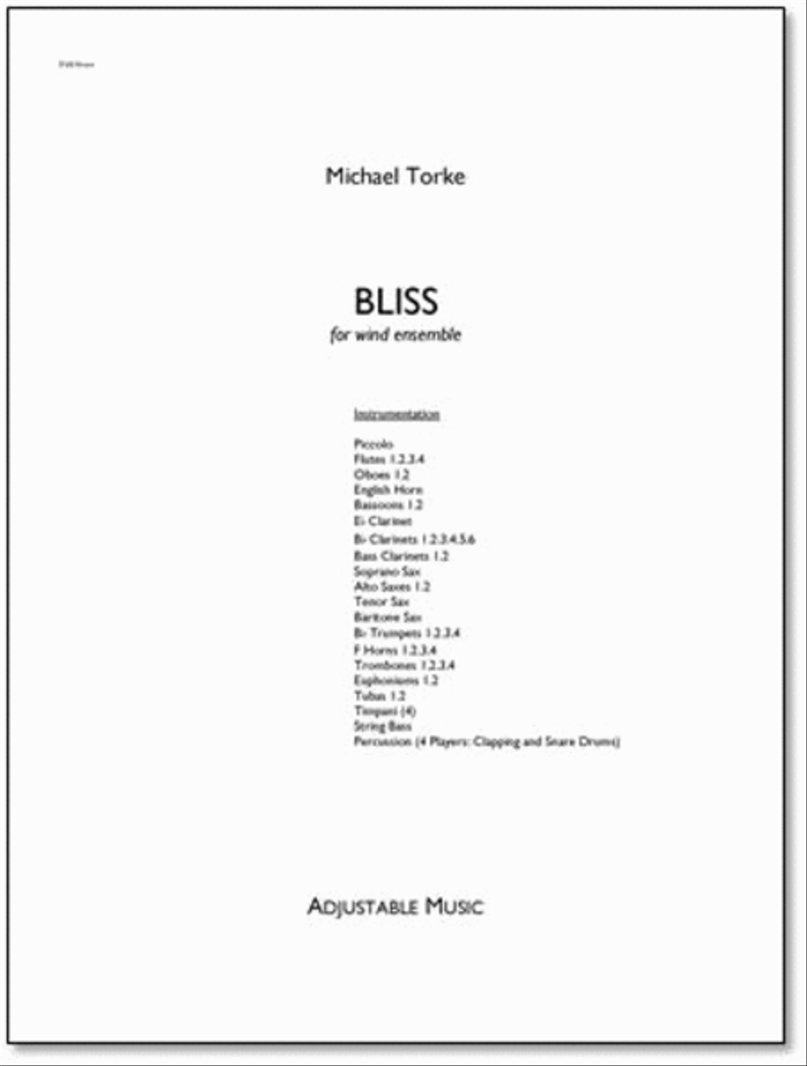 Bliss Bliss Concert Band scores gallery preview page 1