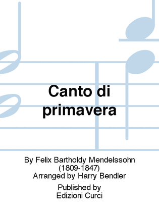 Book cover for Canto di primavera