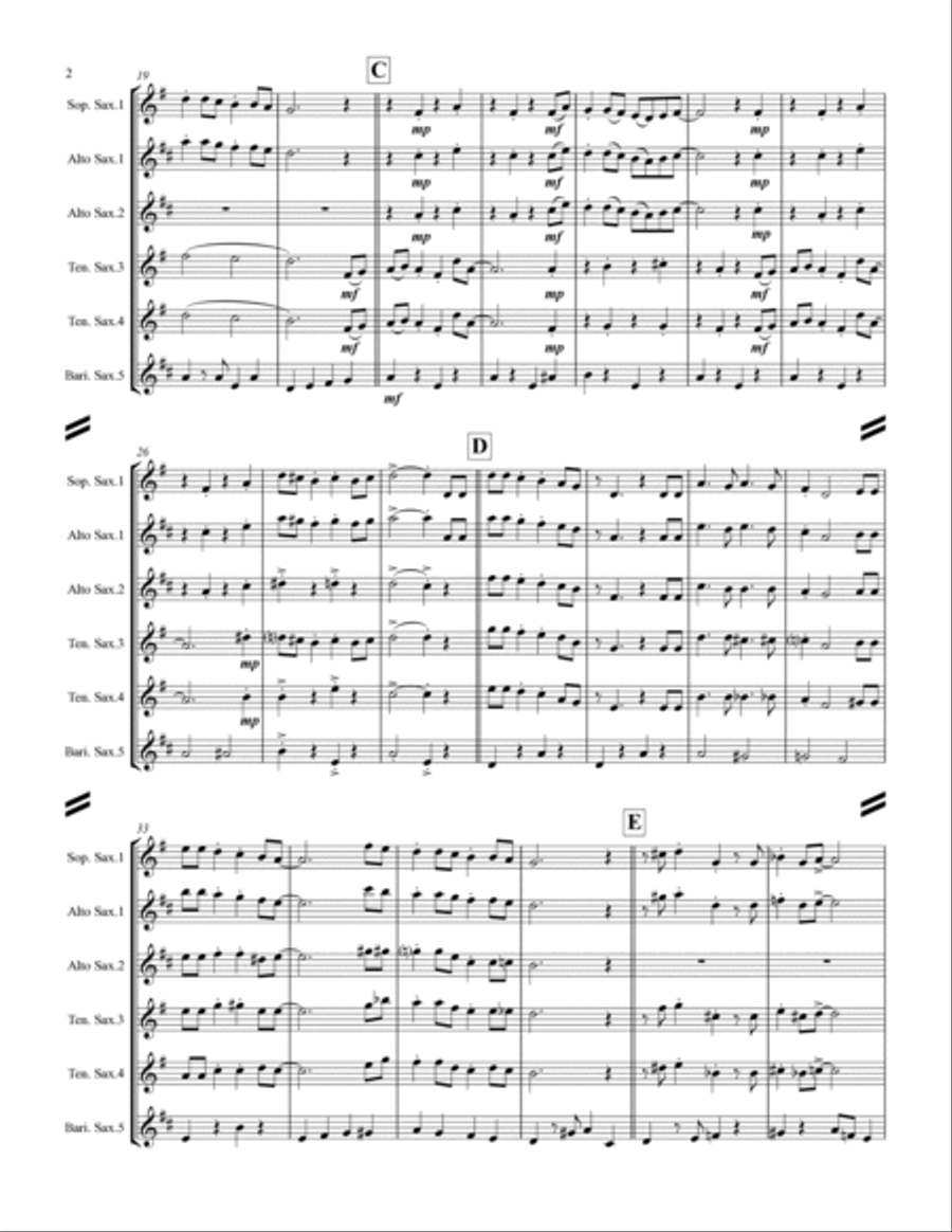 Let It Snow! Let It Snow! Let It Snow! Saxophone Quintet scores gallery preview page 3