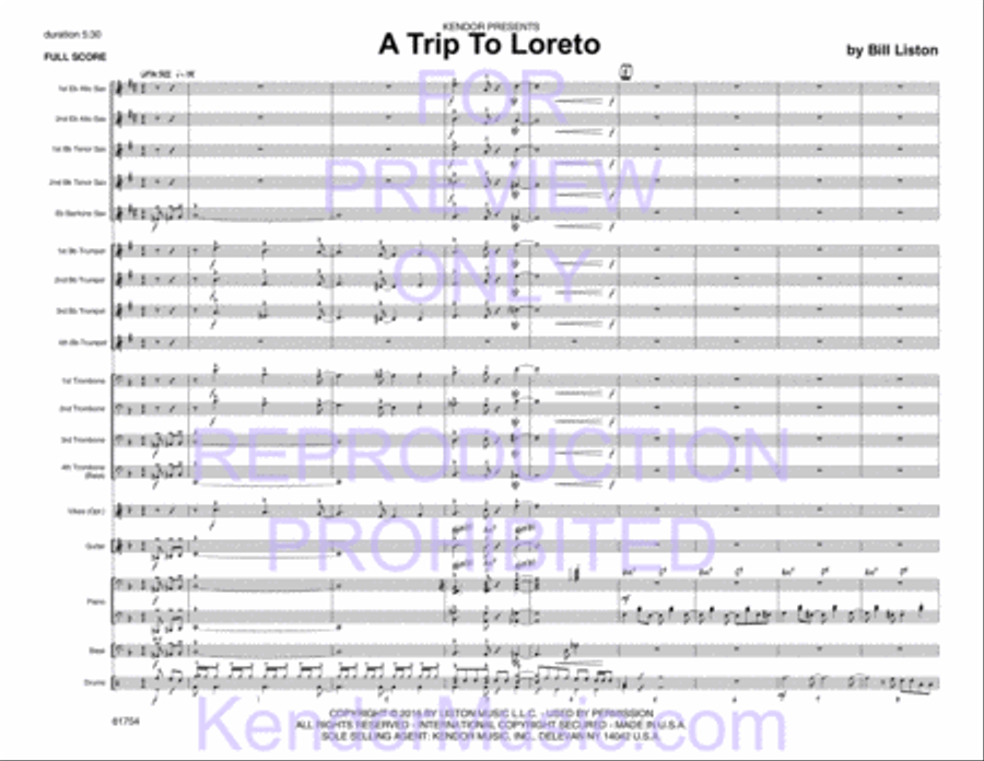 Trip To Loreto, A Jazz Ensemble scores gallery preview page 3