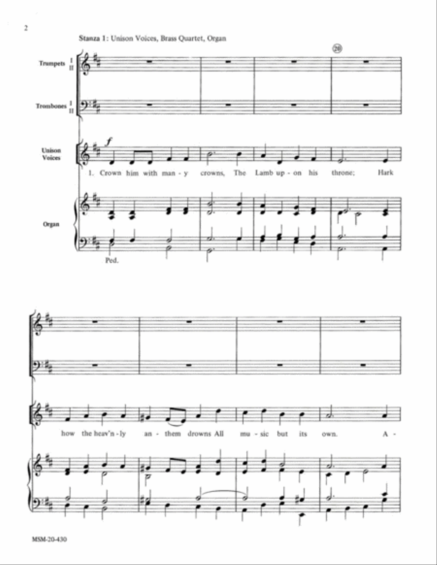 Crown Him With Many Crowns (Diademata) Choir scores gallery preview page 2