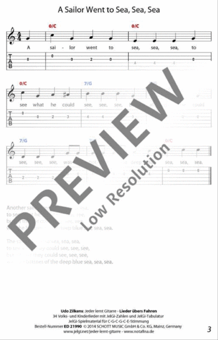 Jeder lernt Gitarre - Lieder übers Fahren Classical Guitar scores gallery preview page 4