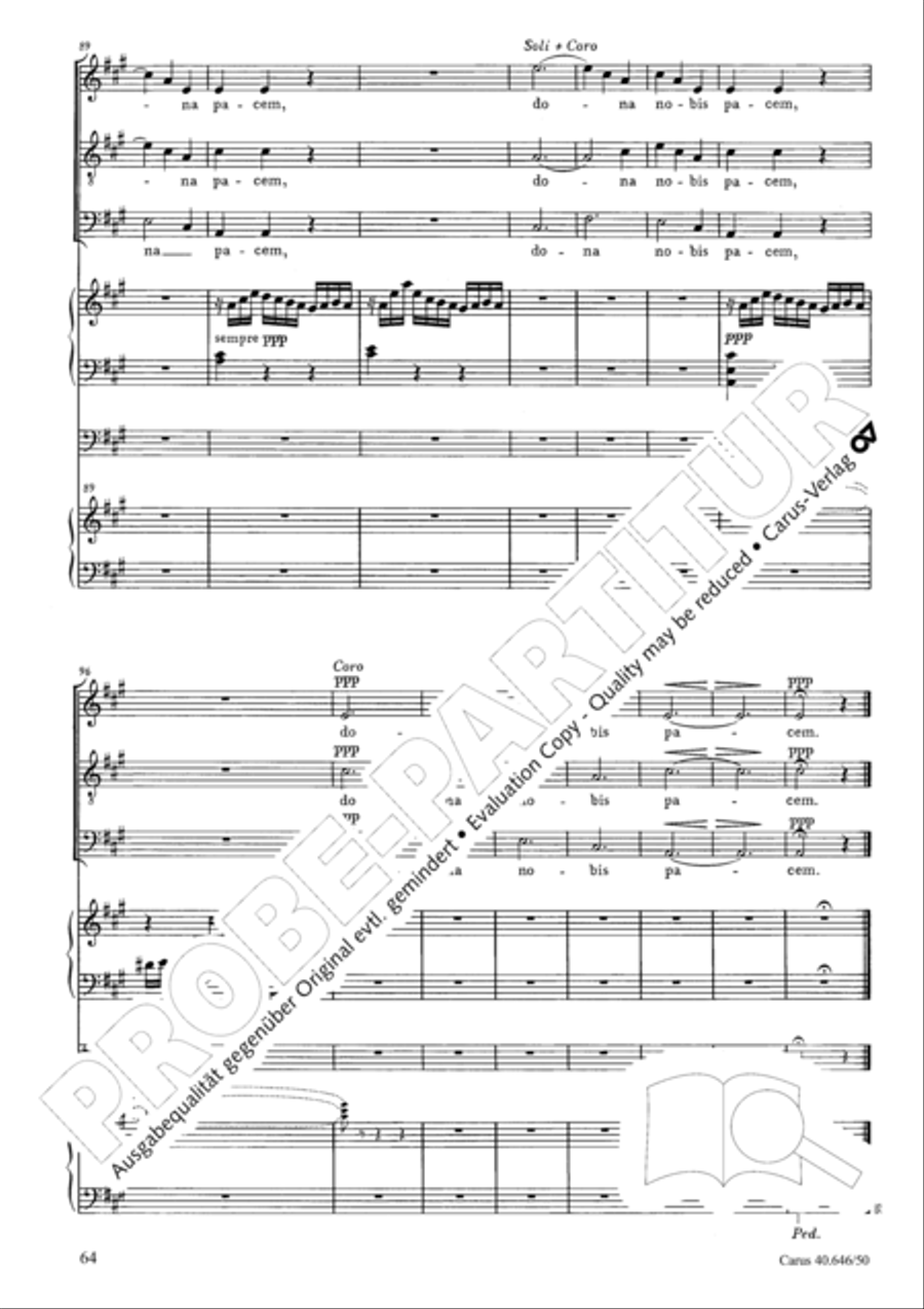 Mass in A major STB scores gallery preview page 66