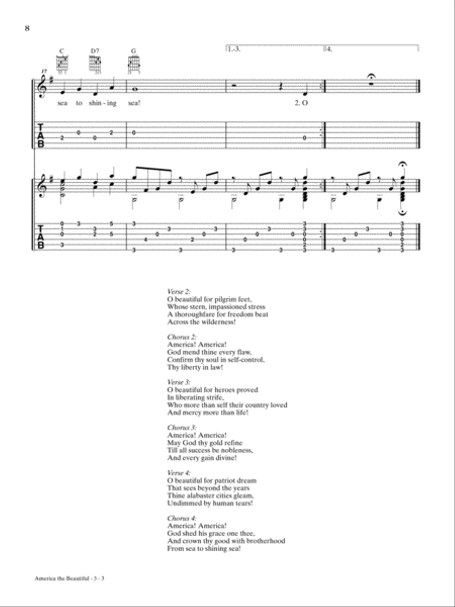 Just for Fun -- Patriotic Songs for Guitar Guitar Solo scores gallery preview page 6