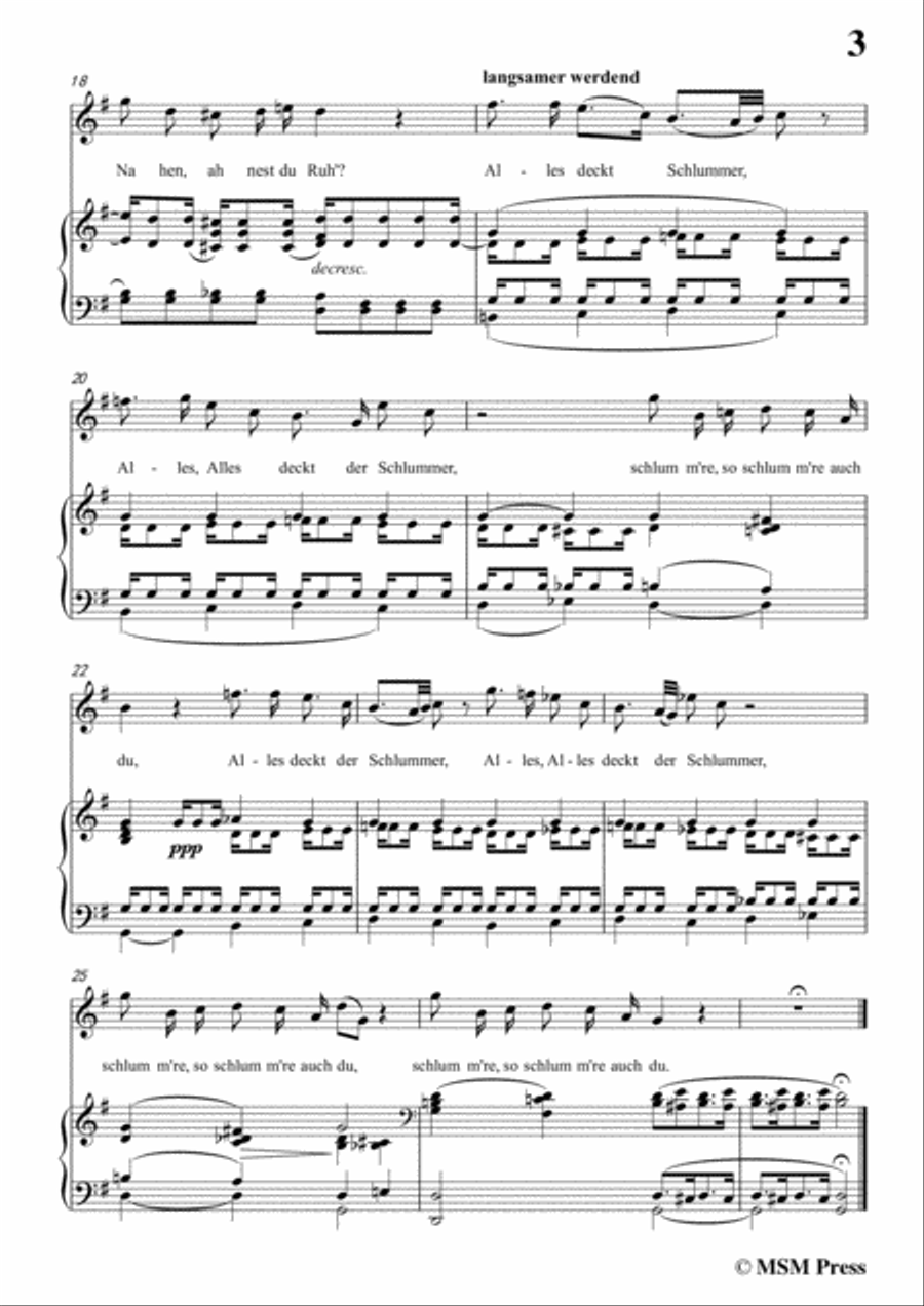 Schubert-Bertha's Lied in der Nacht(Bertha's Night Song),D.653,in G Major,for Voice&Piano Voice scores gallery preview page 5