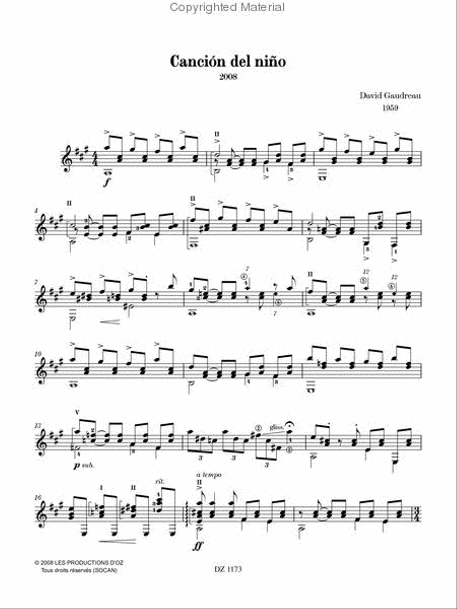 Canción del niño Classical Guitar scores gallery preview page 2