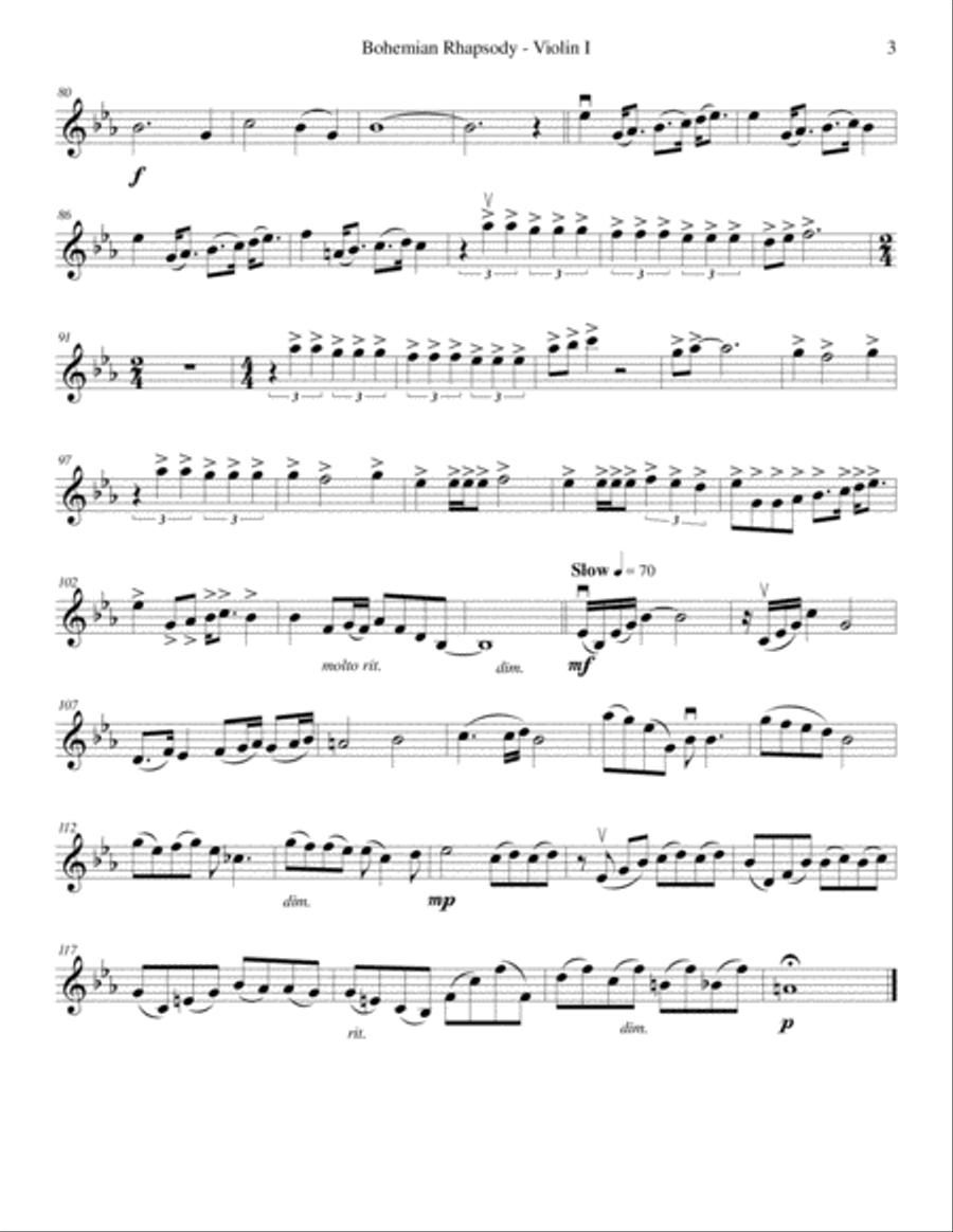 Bohemian Rhapsody String Quintet scores gallery preview page 3