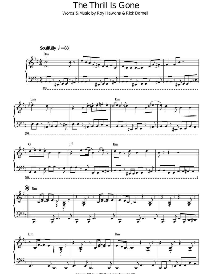 The Thrill Is Gone Piano Solo scores gallery preview page 1