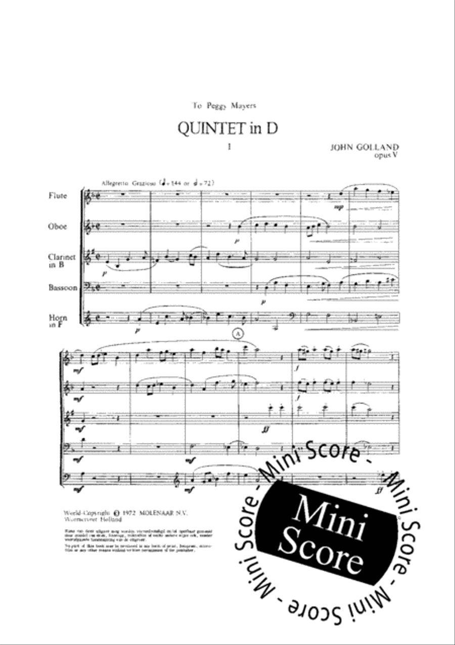 Quintet in D Woodwind Quintet scores gallery preview page 3