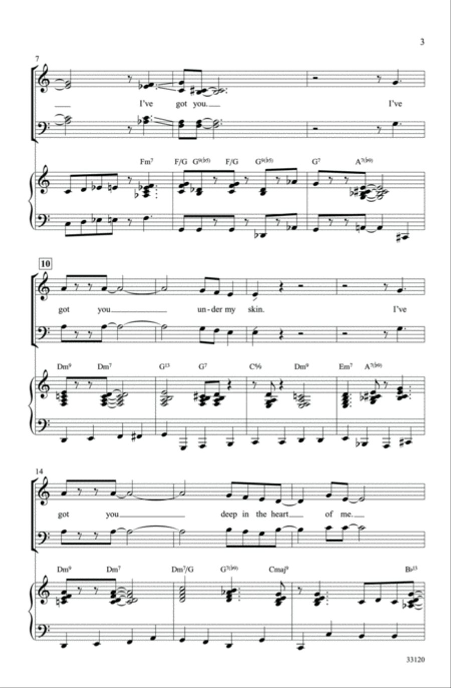 I've Got You Under My Skin 4-Part scores gallery preview page 3