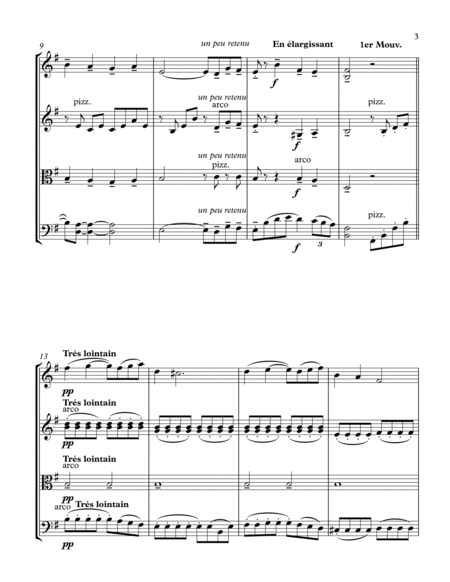 PAVANE POUR UN INFANTE D´EFUNTE (Pavane For a Dead Princess) String Quartet, Intermediate Level for image number null