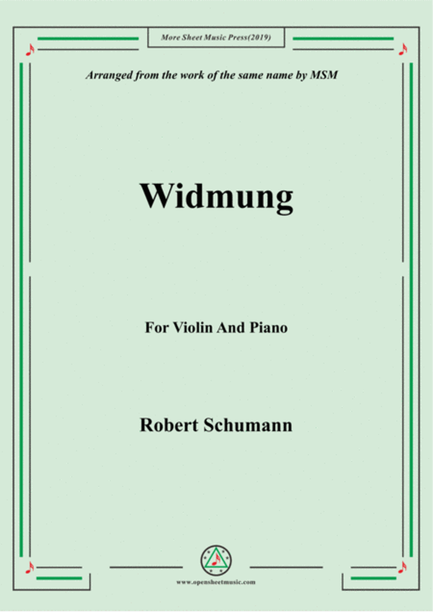 Schumann-Widmung,Op.25 No.1,from Myrten,for Violin and Piano image number null