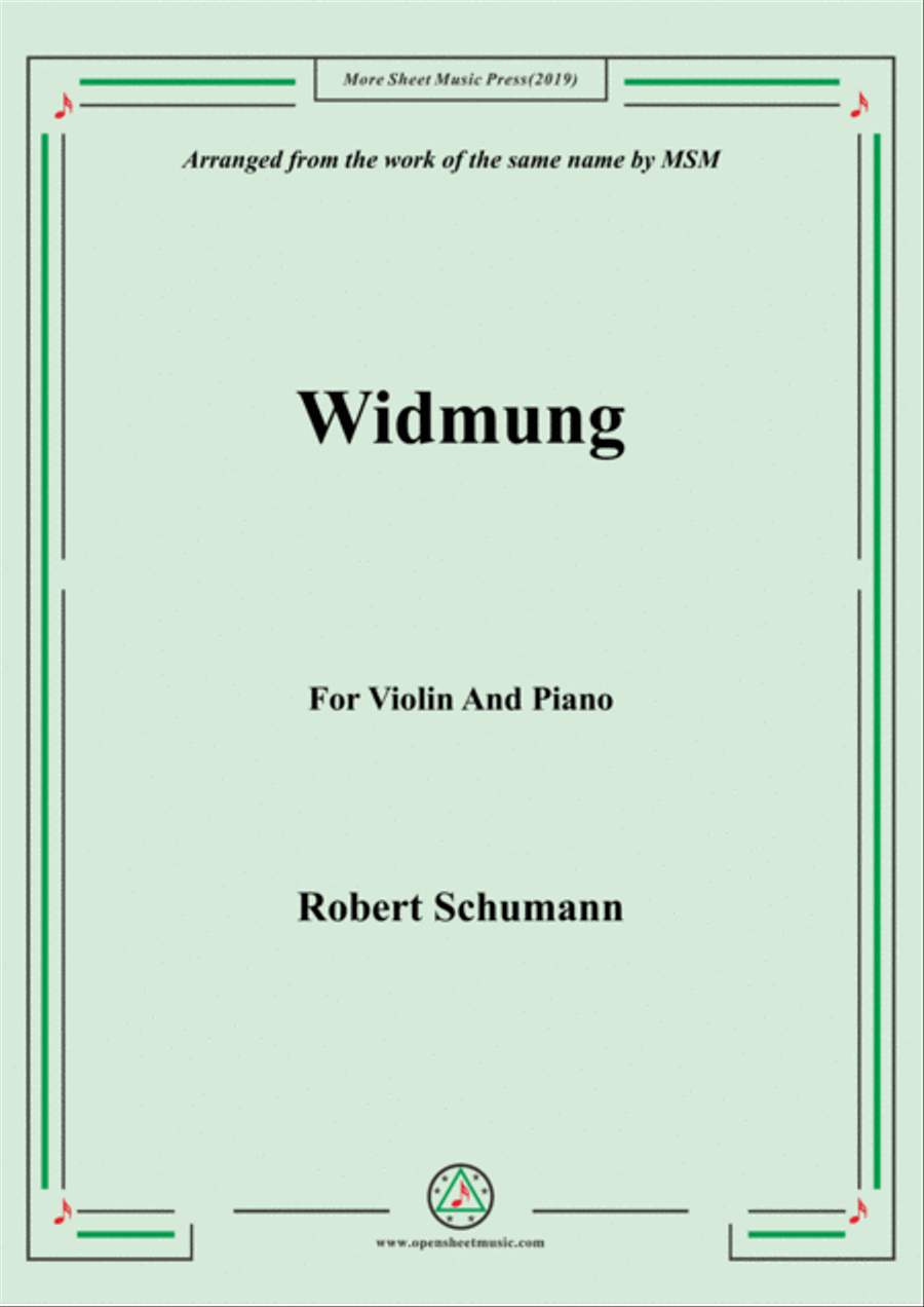 Schumann-Widmung,Op.25 No.1,from Myrten,for Violin and Piano Violin Solo scores gallery preview page 1