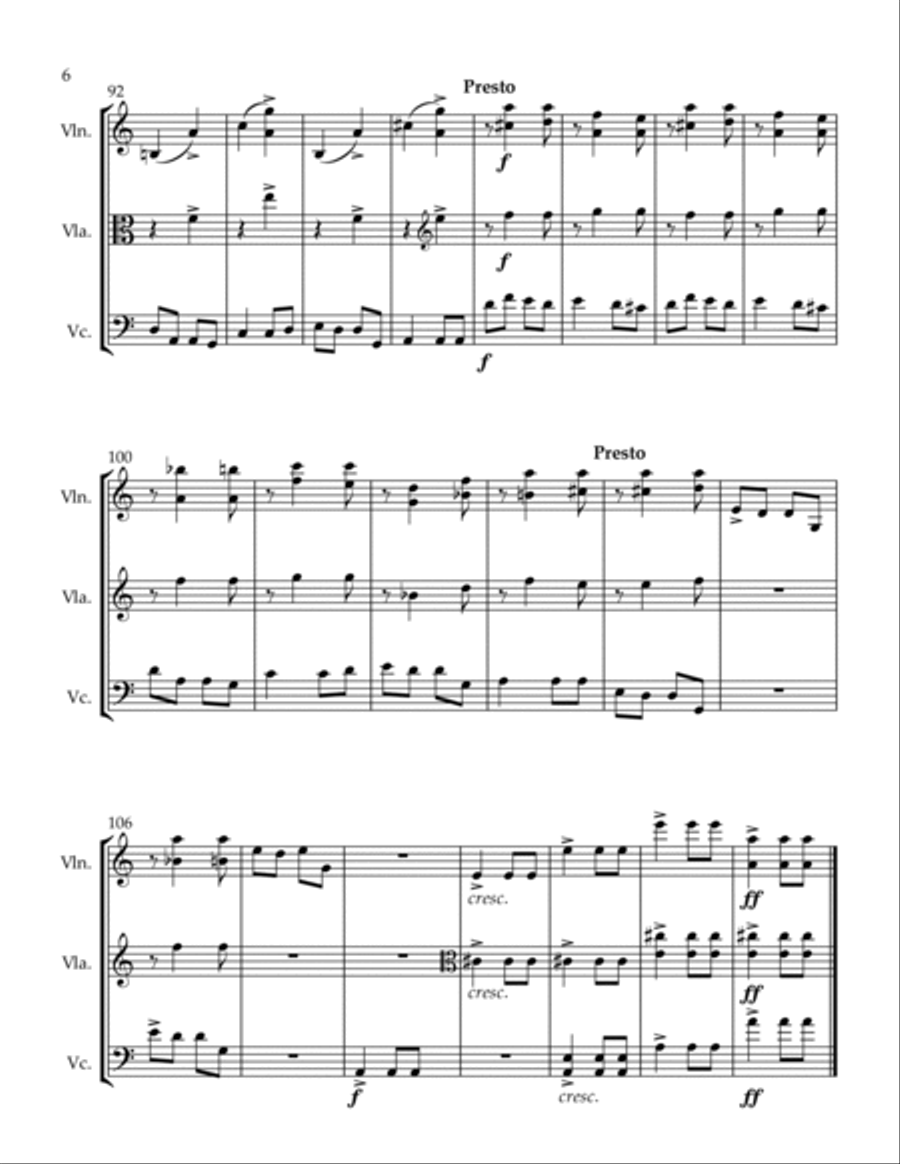 3 Trios Insect Wedding Let's Elope The Swineherd's Dance String Trio scores gallery preview page 6