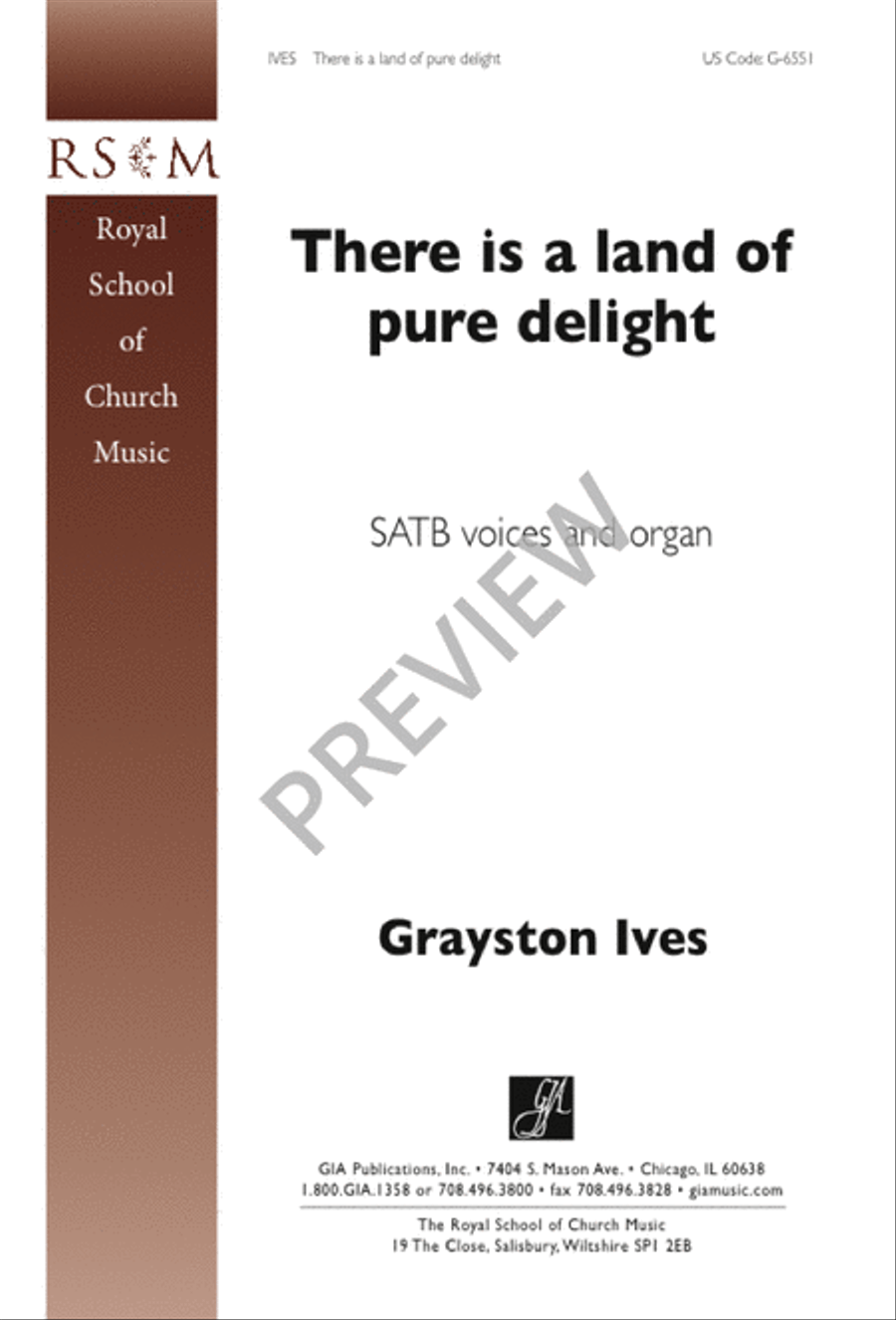 There is a land of pure delight 4-Part scores gallery preview page 1