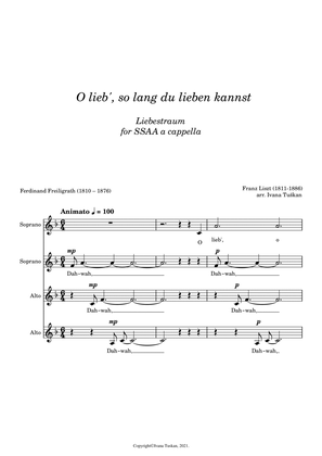 Liebestraum (O lieb', so lang) SSAA a cappella