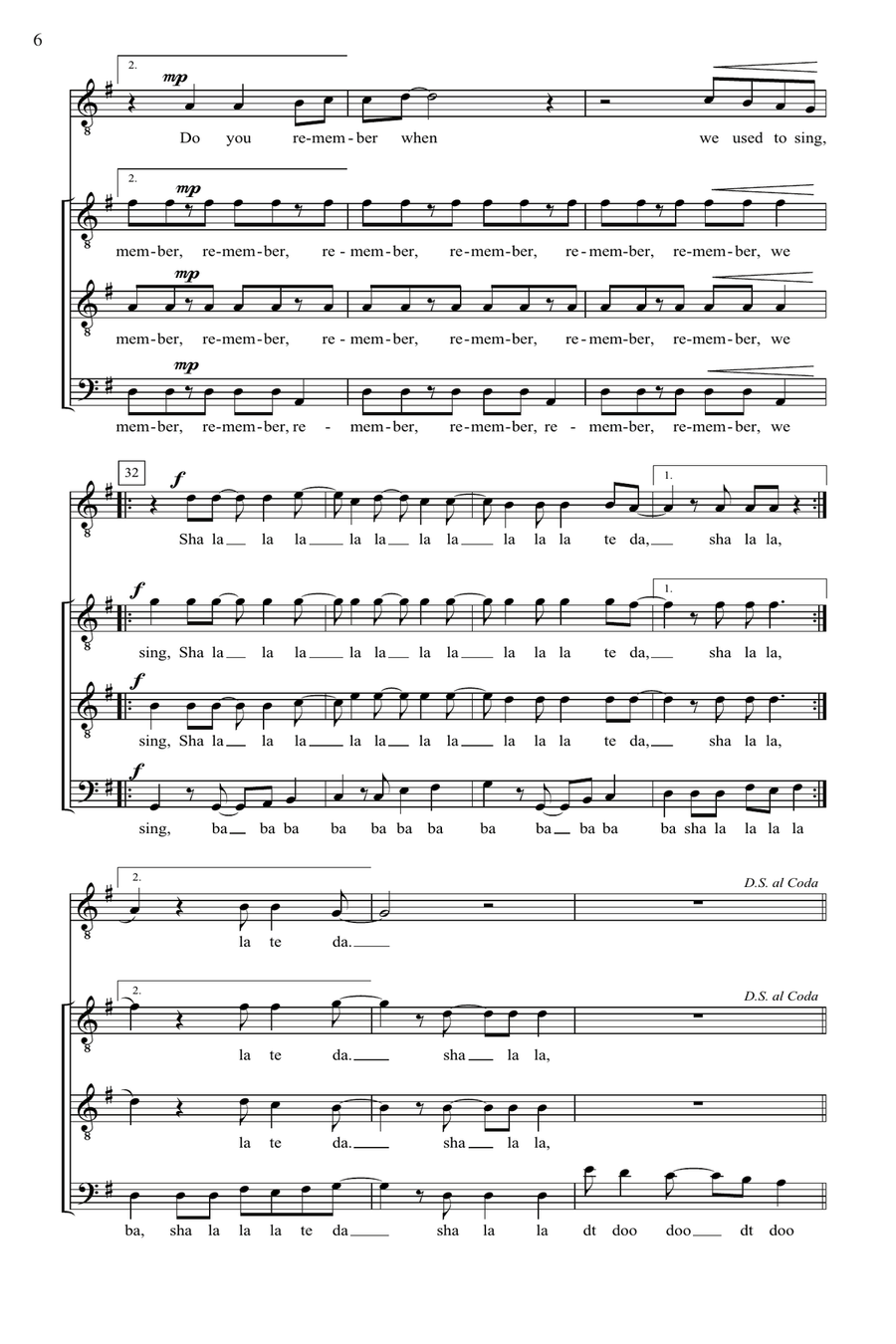 Brown Eyed Girl (arr. Deke Sharon) TTBB scores gallery preview page 5