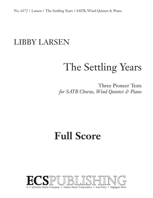Book cover for The Settling Years (Full Score)