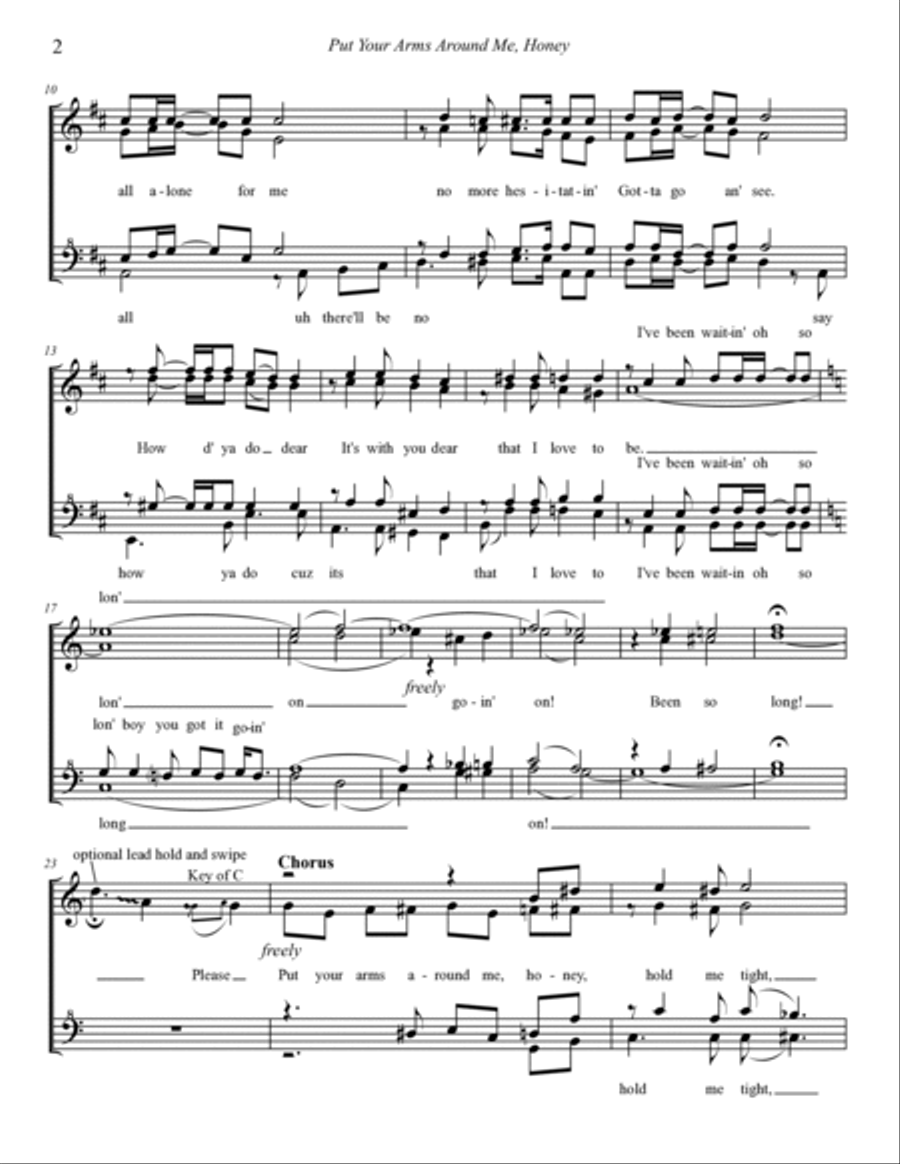 Put Your Arms Around Me, Honey SSAA scores gallery preview page 2