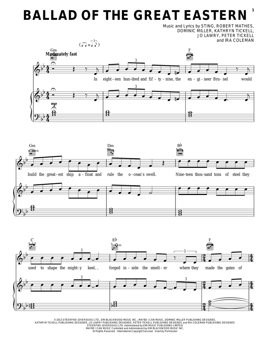 Ballad Of The Great Eastern Acoustic Guitar scores gallery preview page 1