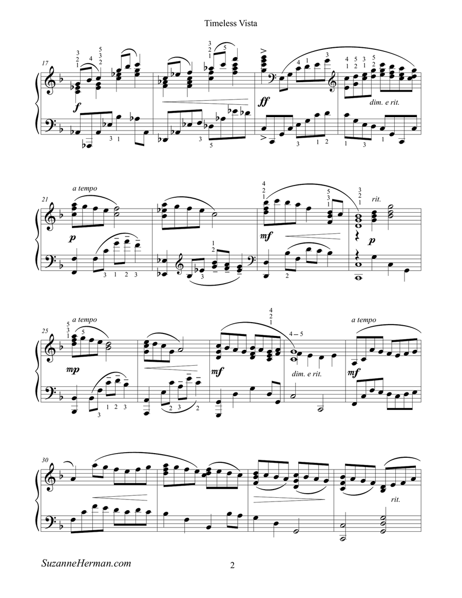 Timeless Vista Piano Solo scores gallery preview page 2