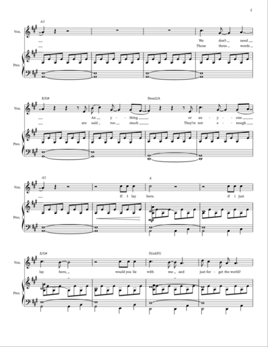Chasing Cars Voice scores gallery preview page 2