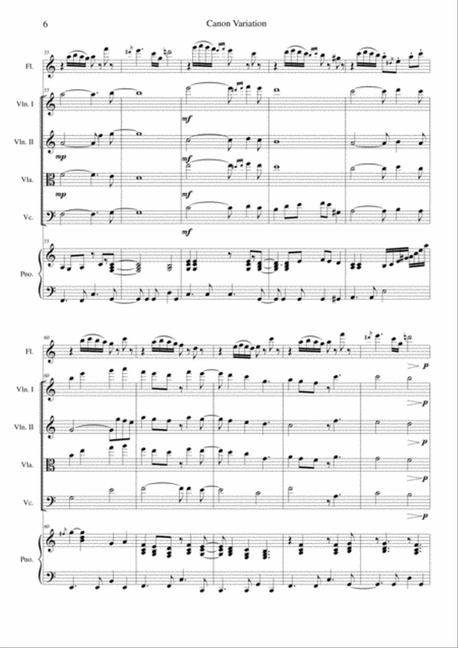 Canon Variation (Jazz Version) Orchestra scores gallery preview page 6