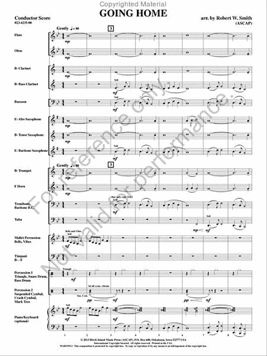 Going Home Concert Band scores gallery preview page 2